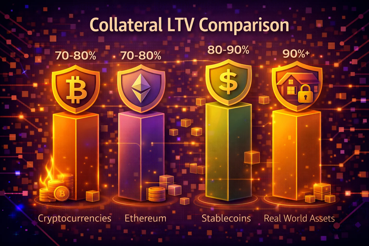 Comparison chart of LTV ratios across different crypto lending platforms