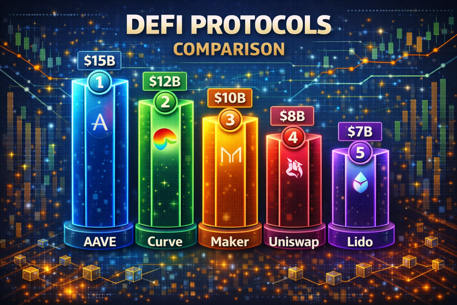 DeFi protocols 2025: TVL, yields, security audits, and governance features comparison