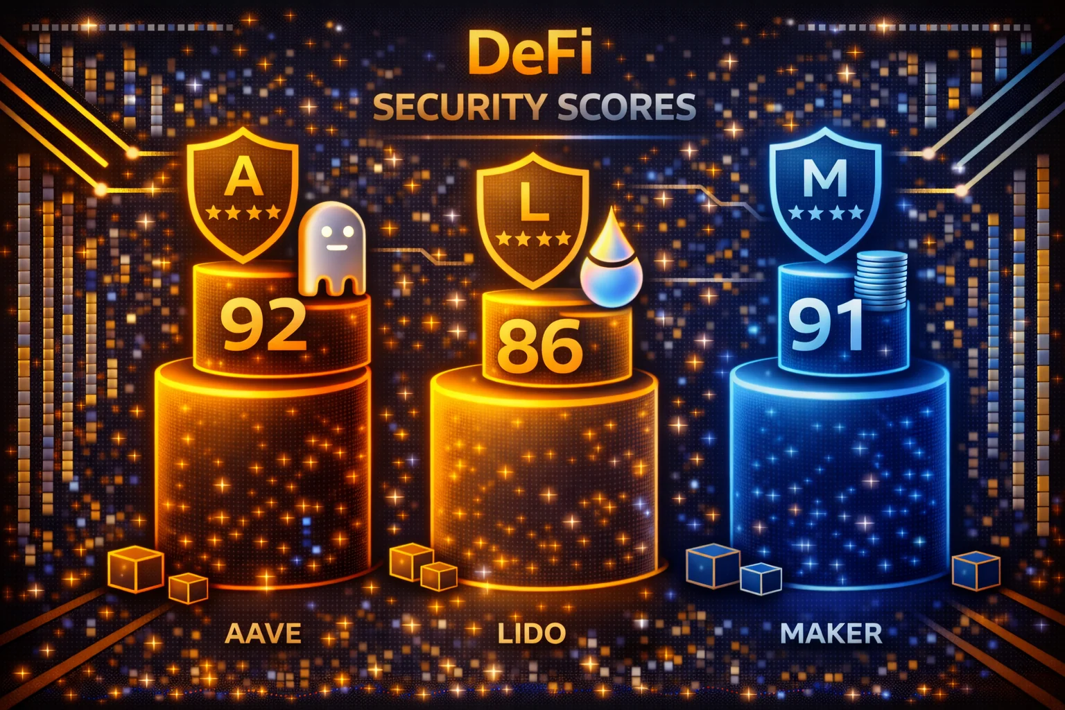 DeFi security scores comparison showing audit ratings and risk assessments