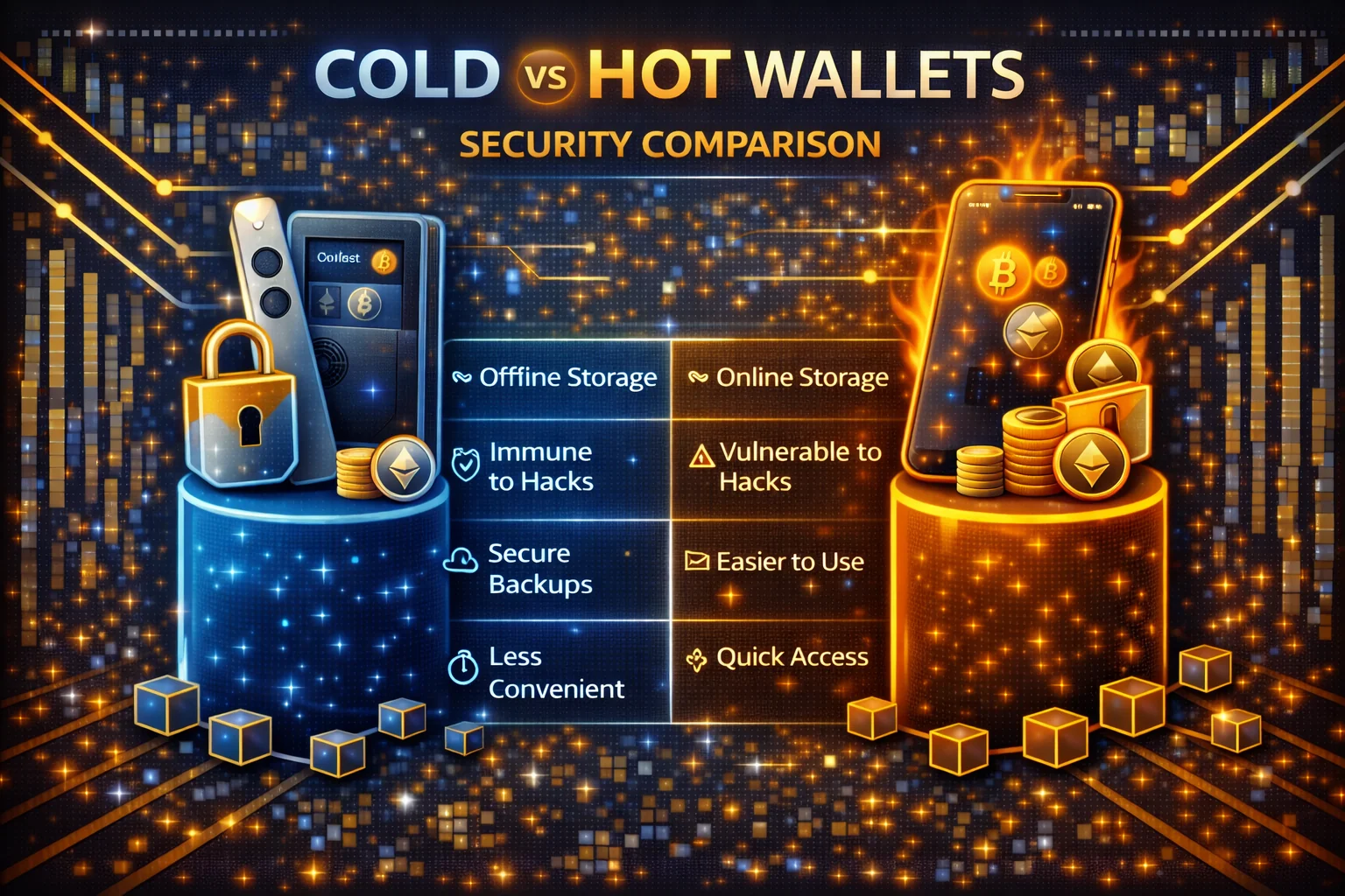 Security comparison between offline and hot wallet solutions