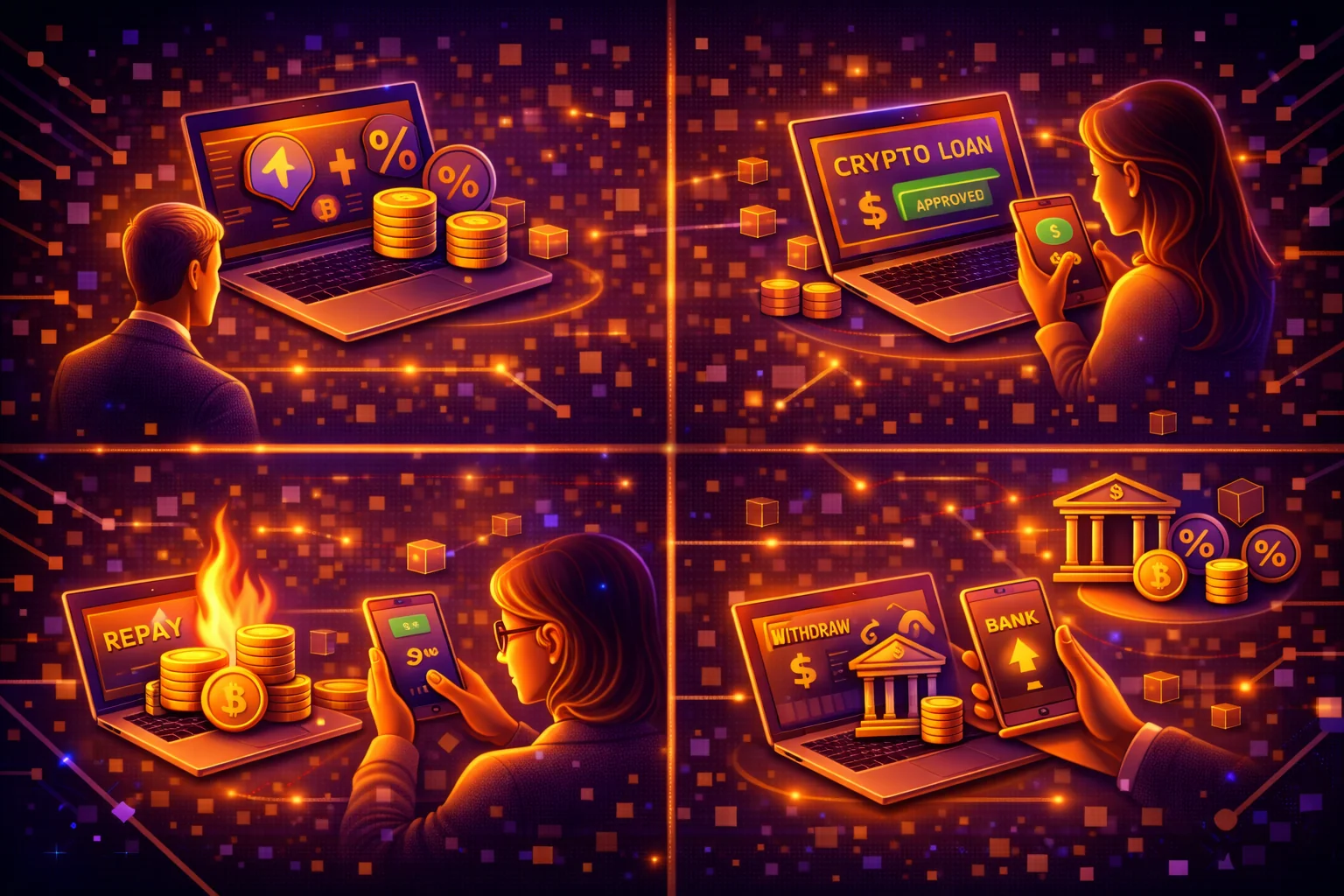 Overview of crypto lending user experiences showing both success stories and cautionary tales from 2025