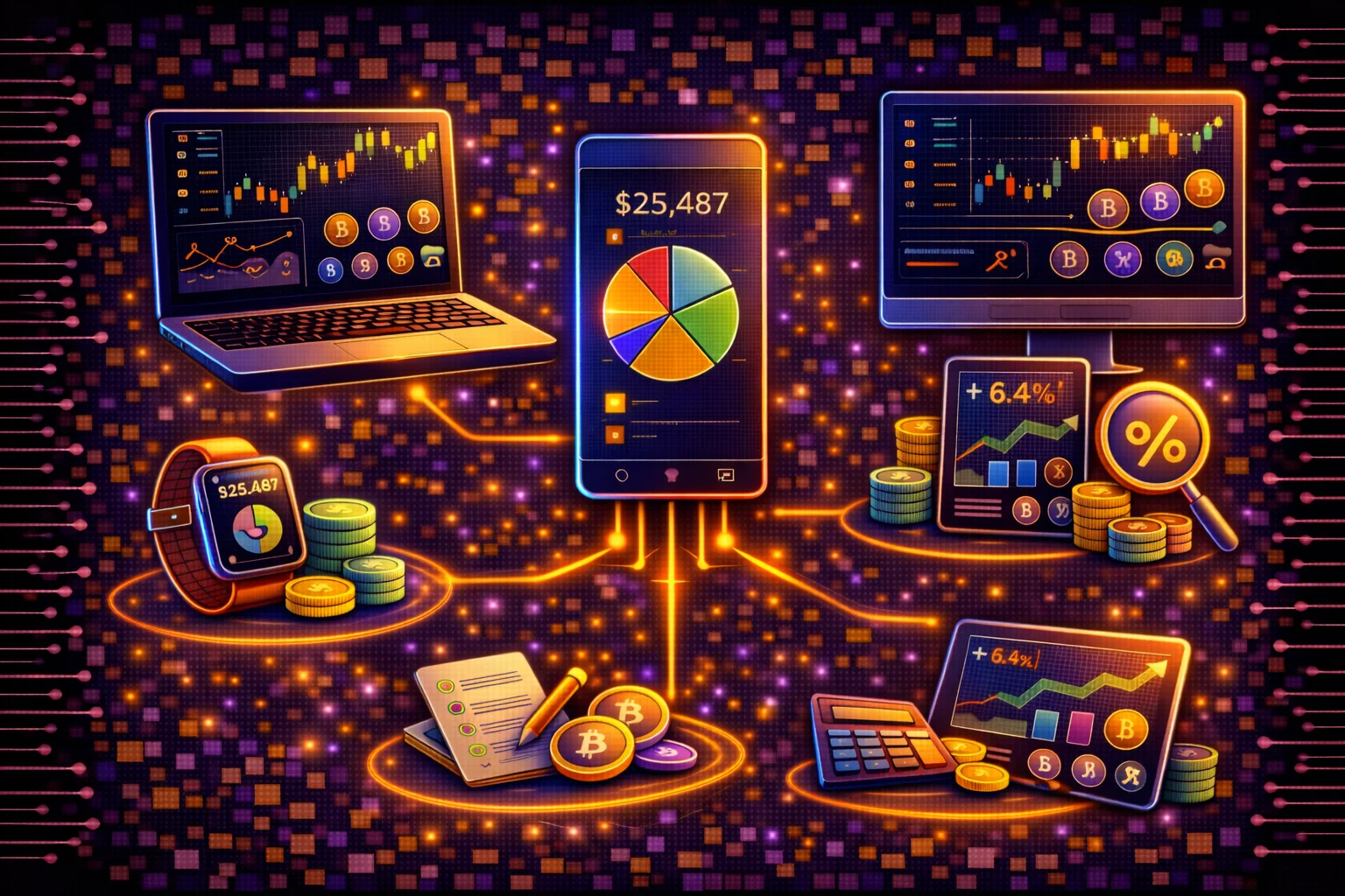Professional cryptocurrency trading and analysis tools showing TradingView and other platforms