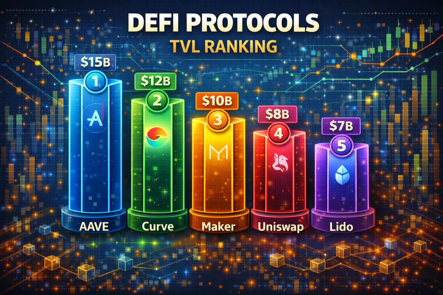 DeFi protocols ranking by TVL and market share in 2025