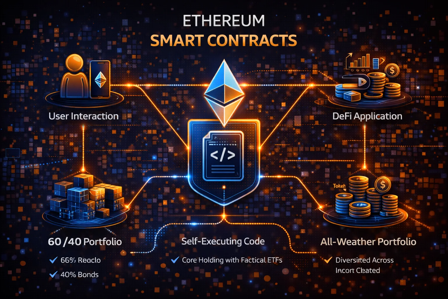 Ethereum smart contracts workflow diagram showing code deployment and execution process