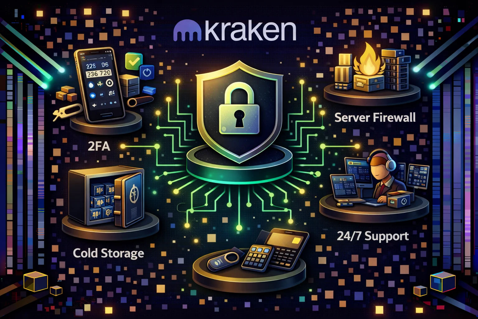 Kraken exchange security features including cold storage, 2FA, and compliance standards measures