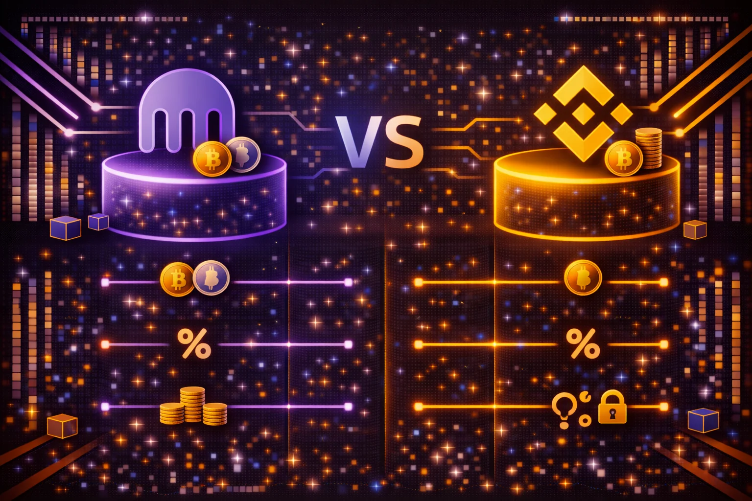 Kraken vs Binance exchange comparison showing features, fees, and security differences