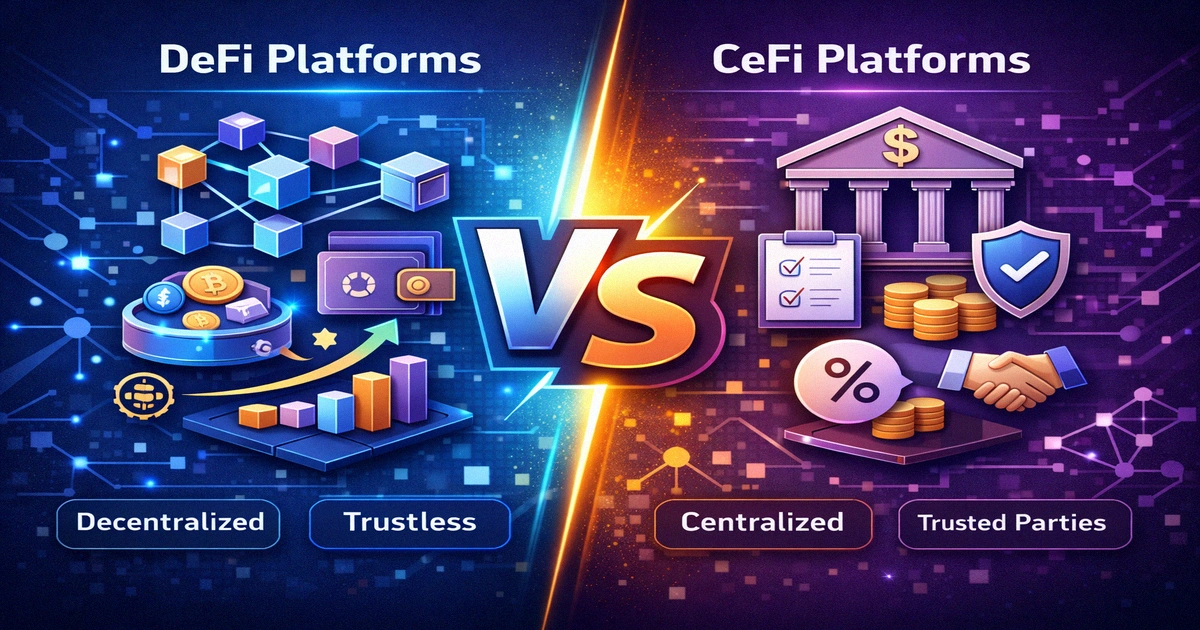Comparison chart of different cryptocurrency platform categories for yield opportunities