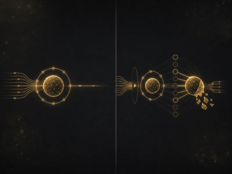 One side with no penalty, the other a small initial gold penalty plus a correlation-scaled larger one and forced exit