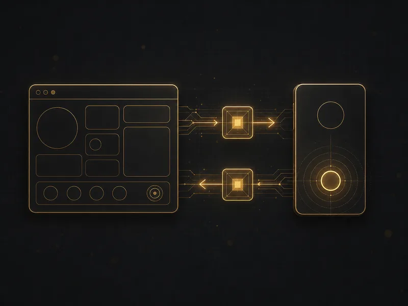 A transaction passing from a gold software interface to a hardware device for a physical confirmation, on black