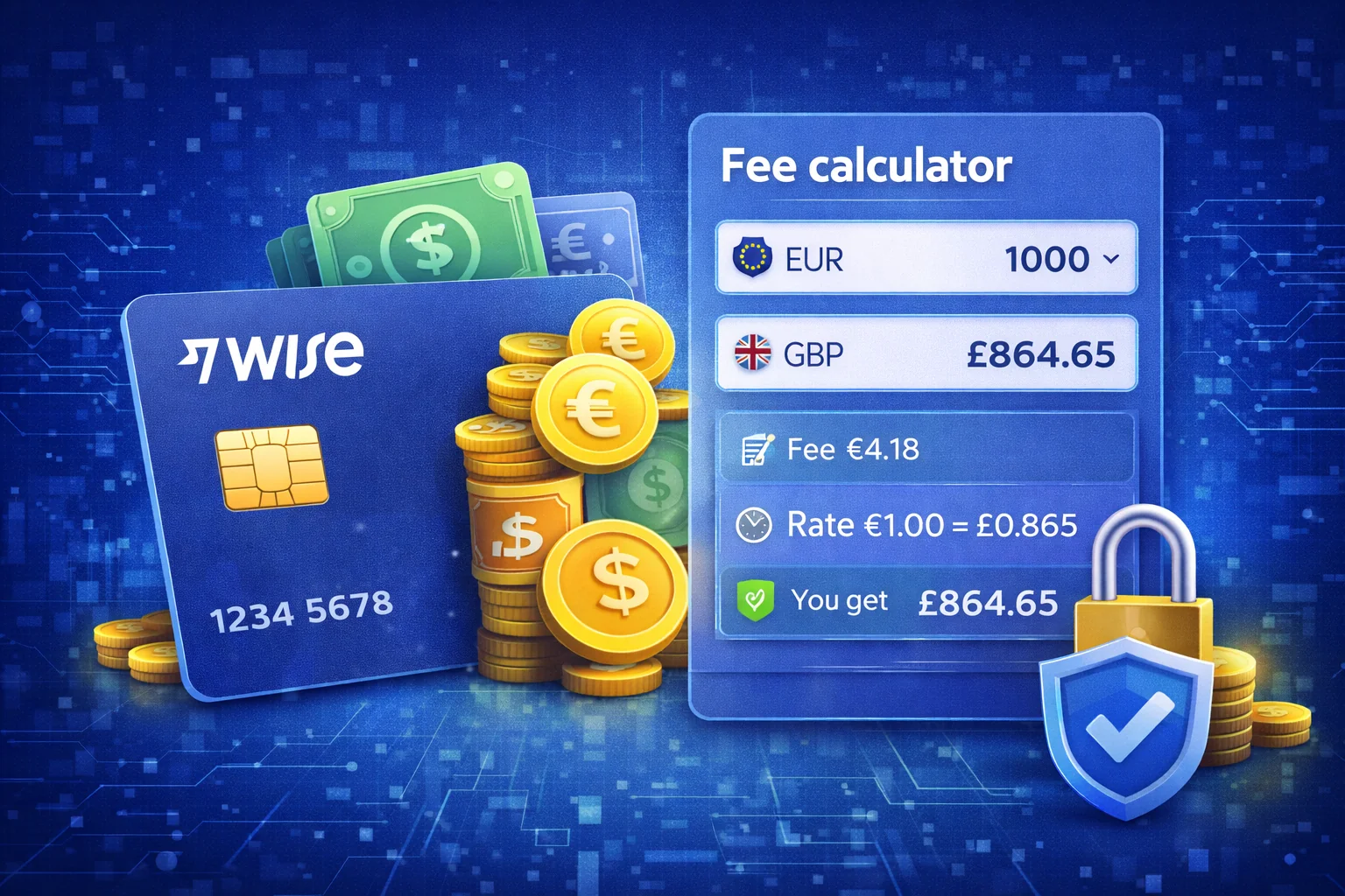 Wise fee calculator showing transparent pricing and real exchange rates