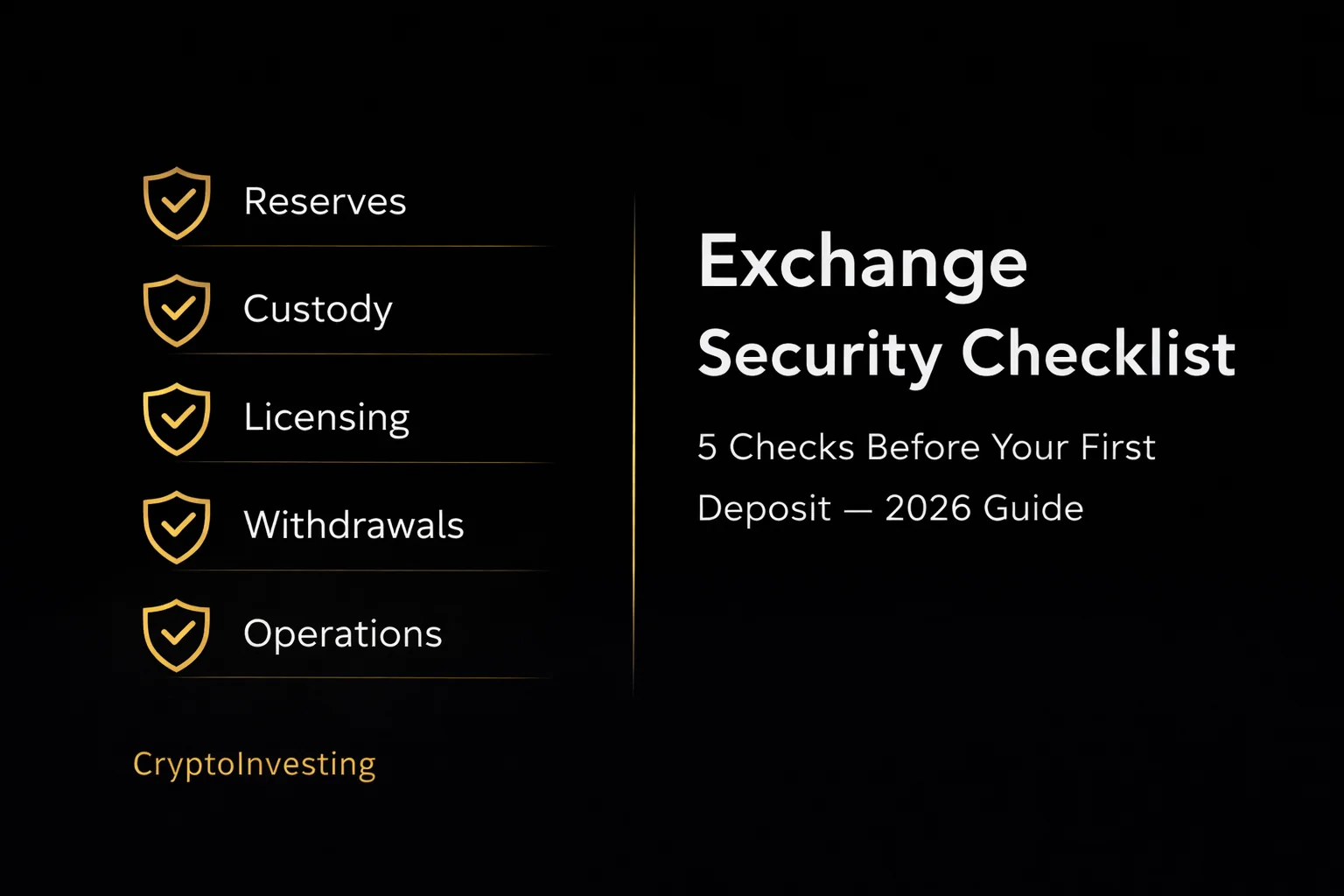 Exchange security checklist — five checks to run before depositing funds on a crypto exchange