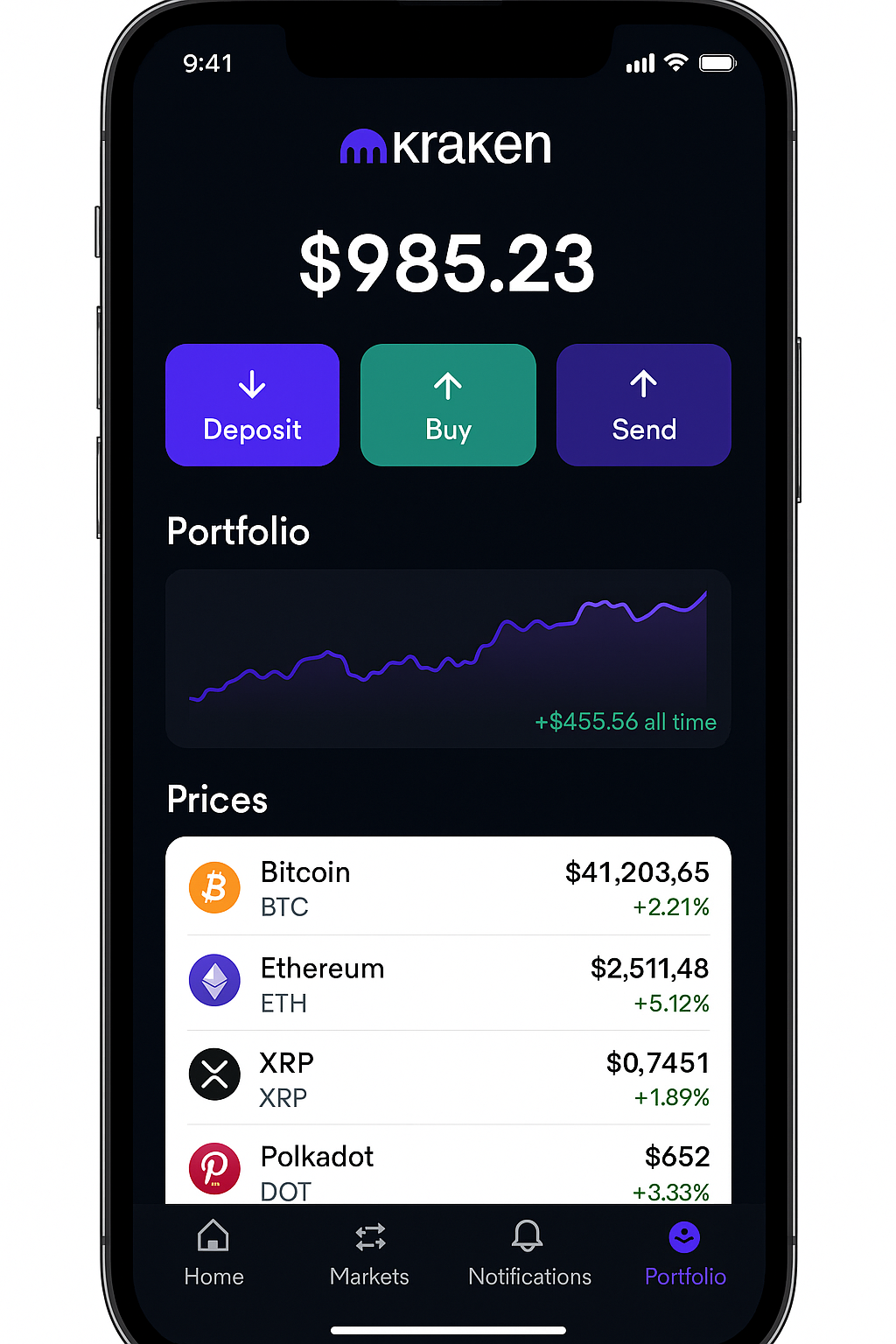 Kraken app screenshot